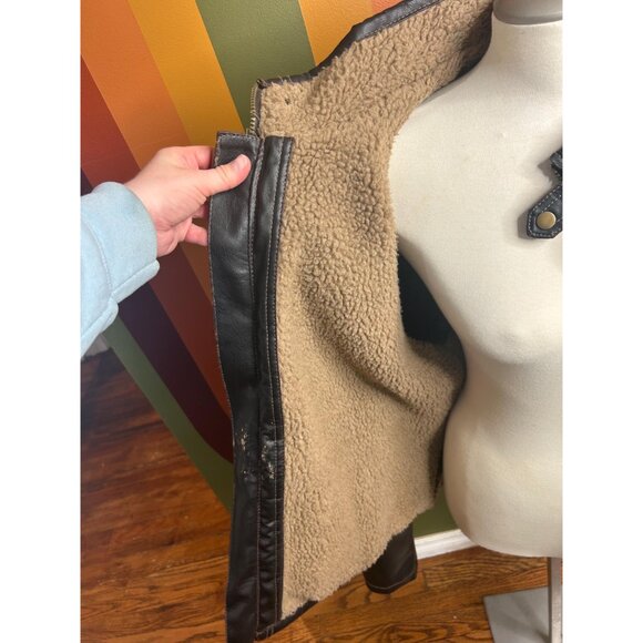 Vintage men’s brown leather jacket stylish Columbia sportswear - size XL vintage - Picture 2 of 8